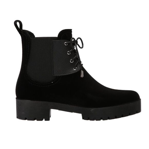 DAV Leeds Waterproof Velvet Lace Up Lug Sole Ankle Boots - Picture 1 of 10